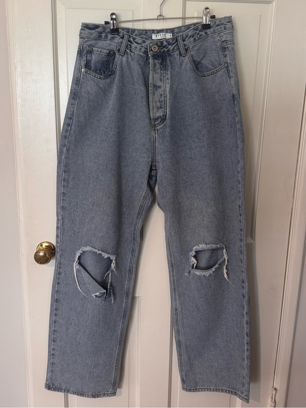 DISSH Light Wash Relaxed Distressed Knee Jeans